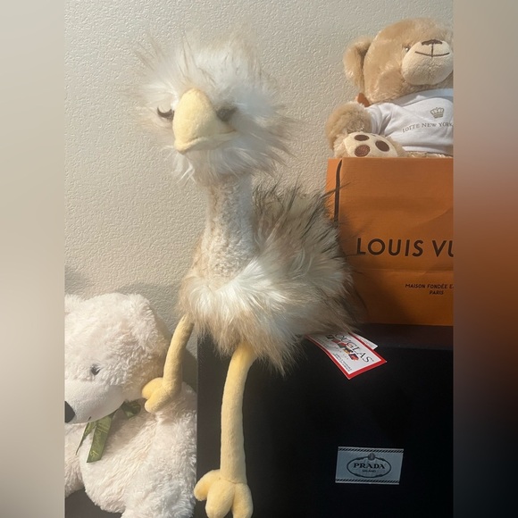 Plush Ostrich Toy with Fluffy White and Tan Feathers Douglas brand - with tags 🎩 - Picture 1 of 7